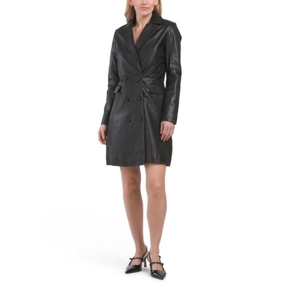 BOD & CHRISTENSEN Dresses & Skirts - BOD & CHRISTENSEN Black Leather Tuxedo Mini Dress